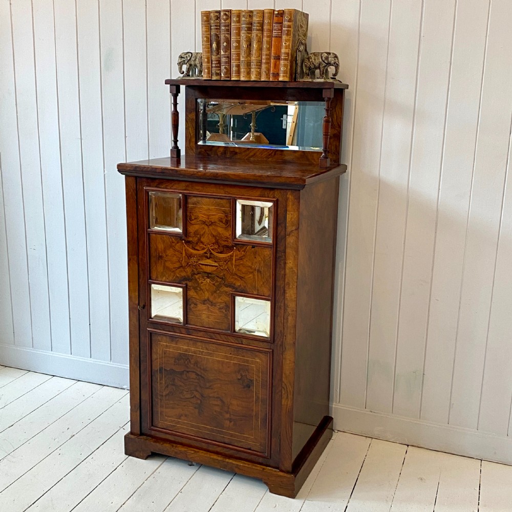 Edwardian Burr Walnut Marquetry Inlaid Cabinet View II