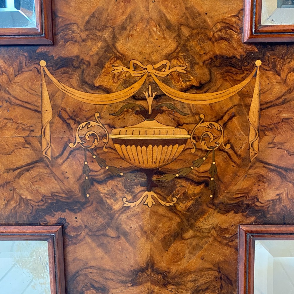 Edwardian Burr Walnut Marquetry Inlaid Cabinet View III