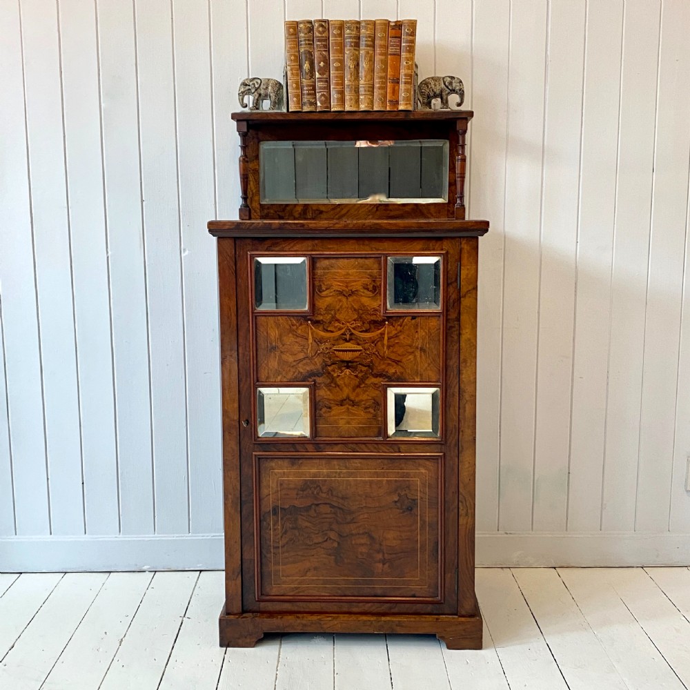 Edwardian Burr Walnut Marquetry Inlaid Cabinet View IV