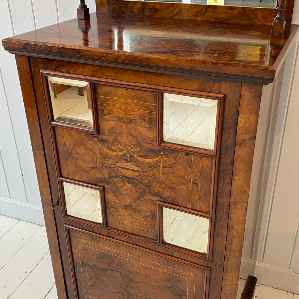 Edwardian Burr Walnut Marquetry Inlaid Cabinet View V