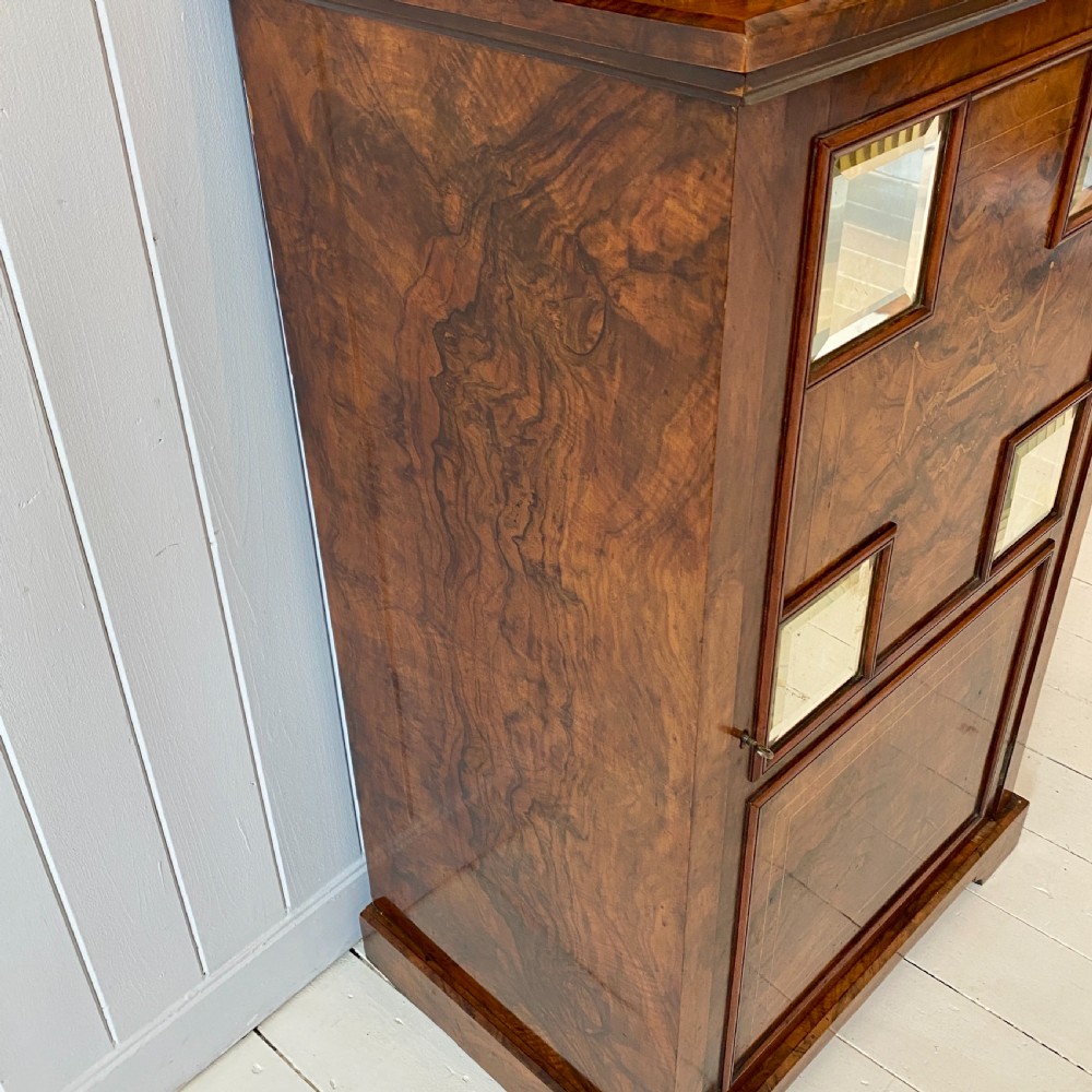 Edwardian Burr Walnut Marquetry Inlaid Cabinet View X