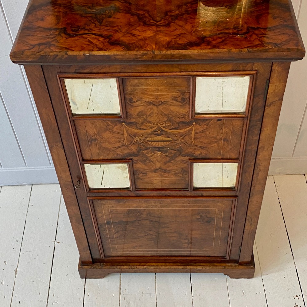 Edwardian Burr Walnut Marquetry Inlaid Cabinet View XII