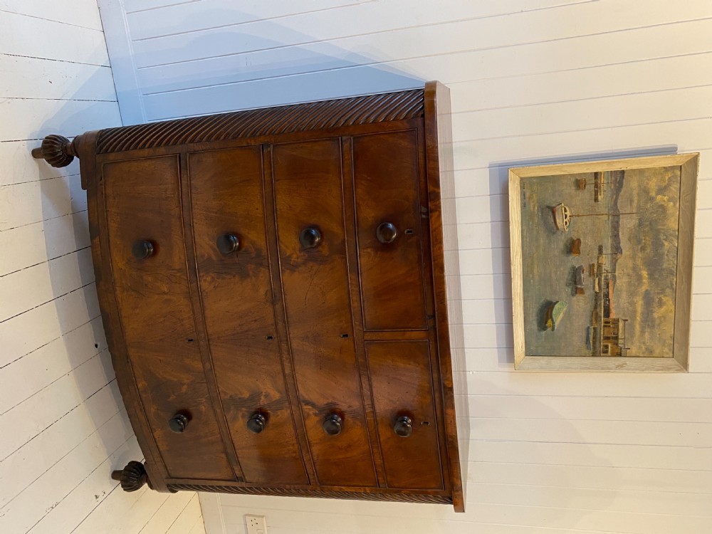 A Willaim IV Mahogany Bow Front Chest of Drawers View V