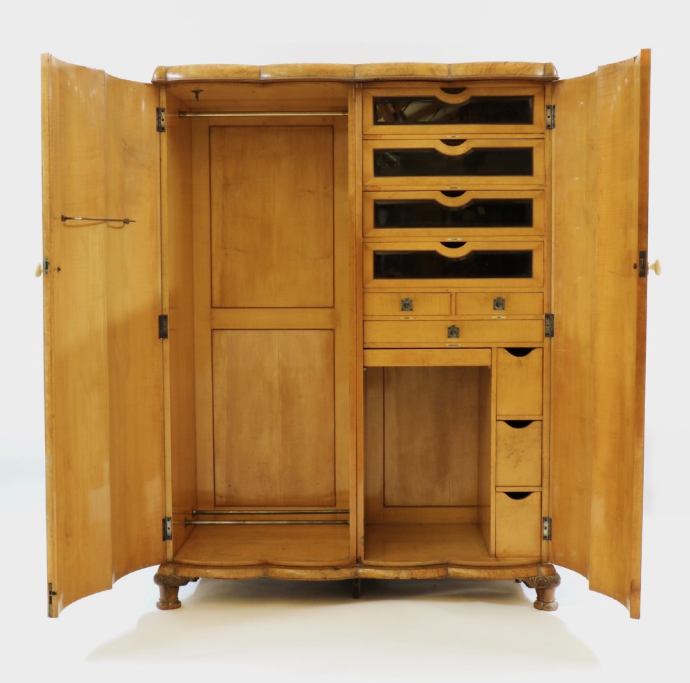 An Art Deco Burr Walnut and Maple Bedroom Suite View II