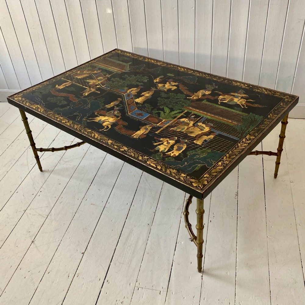 A Pair of Lacquered & Faux Bamboo Coffee Tables View VII