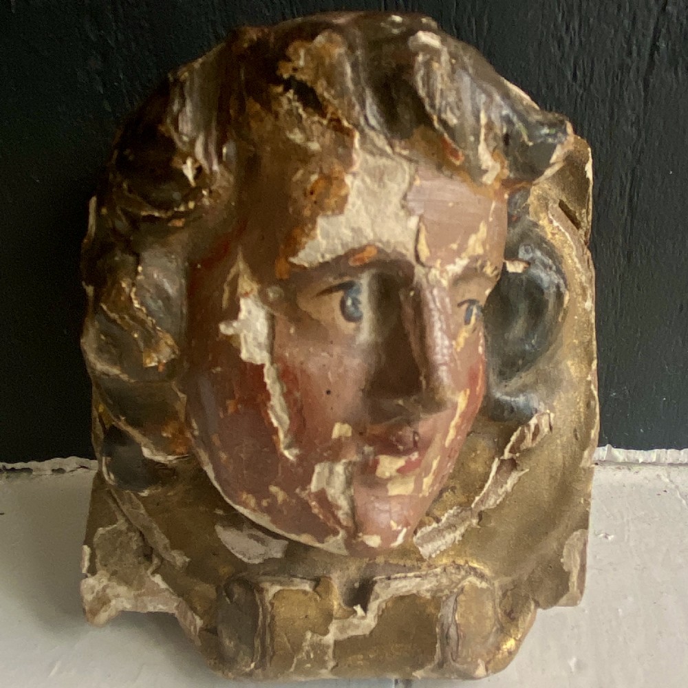 Pair of Wood and Gesso Angel Embelishments  View II