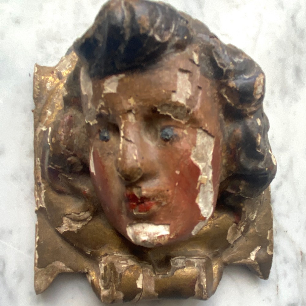 Pair of Wood and Gesso Angel Embelishments  View III