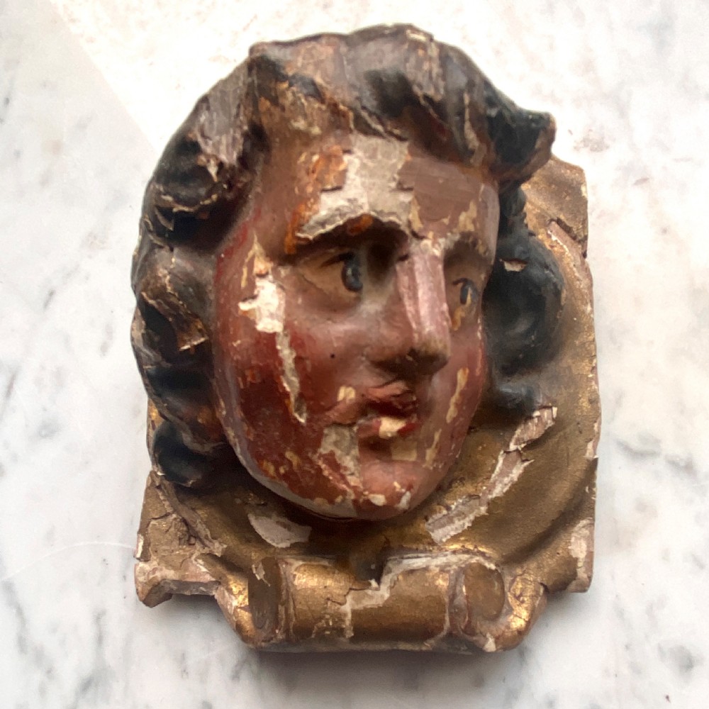 Pair of Wood and Gesso Angel Embelishments  View IV