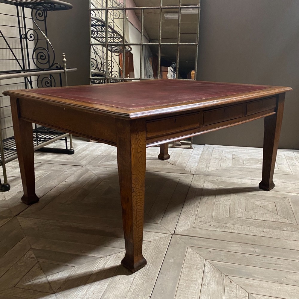 A Large Oak Six Drawer Library Table  View VI