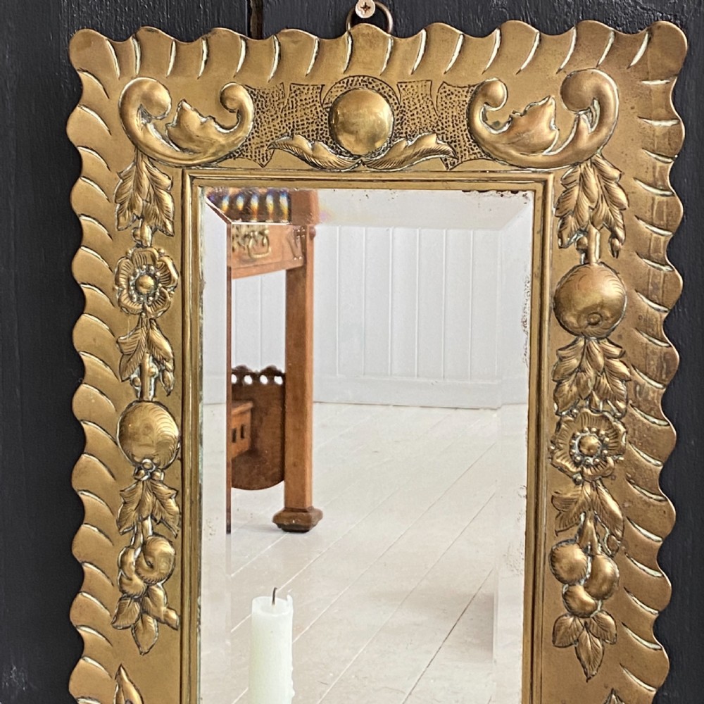 Pair of Arts & Crafts Brass Mirrored Wall Sconce View II