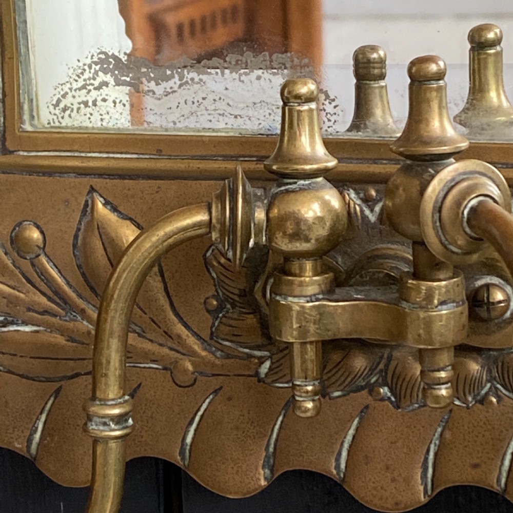 Pair of Arts & Crafts Brass Mirrored Wall Sconce View XII