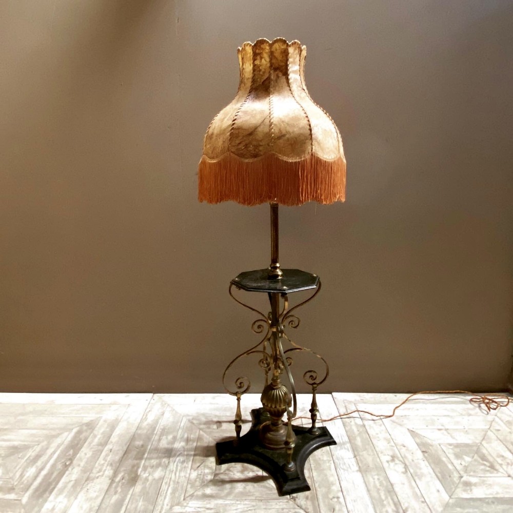 Brass and Cast Iron Lamp Table