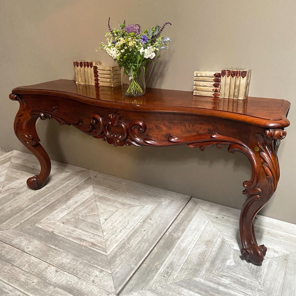 Grand Scale Victorian Mahogany Console Table 