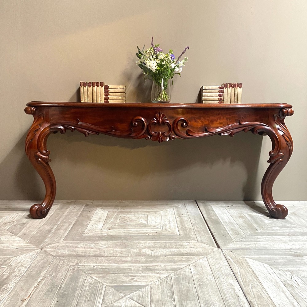 Grand Scale Victorian Mahogany Console Table  View IV