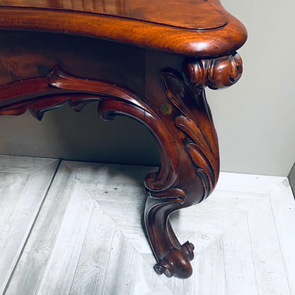 Grand Scale Victorian Mahogany Console Table  View V