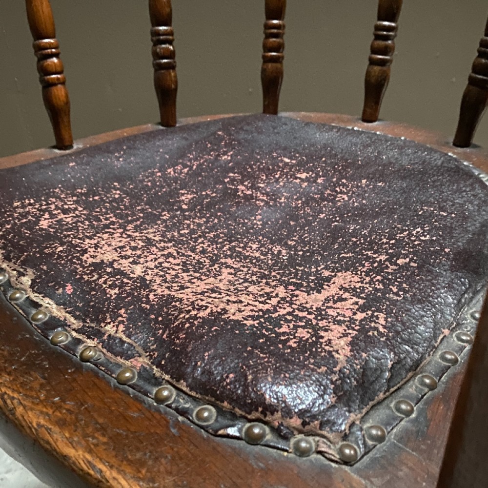 Antique Oak Reclining Desk Chair View II
