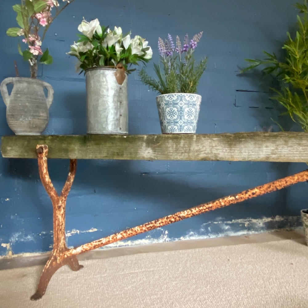 Vintage Cast Iron Garden Bench View II