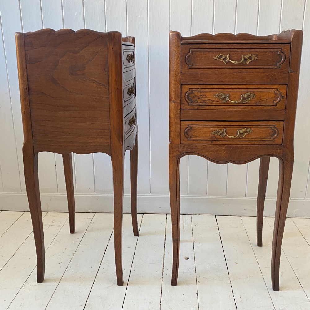 Pair of French Oak and Elm Bedside or Lamp Tables  View VII