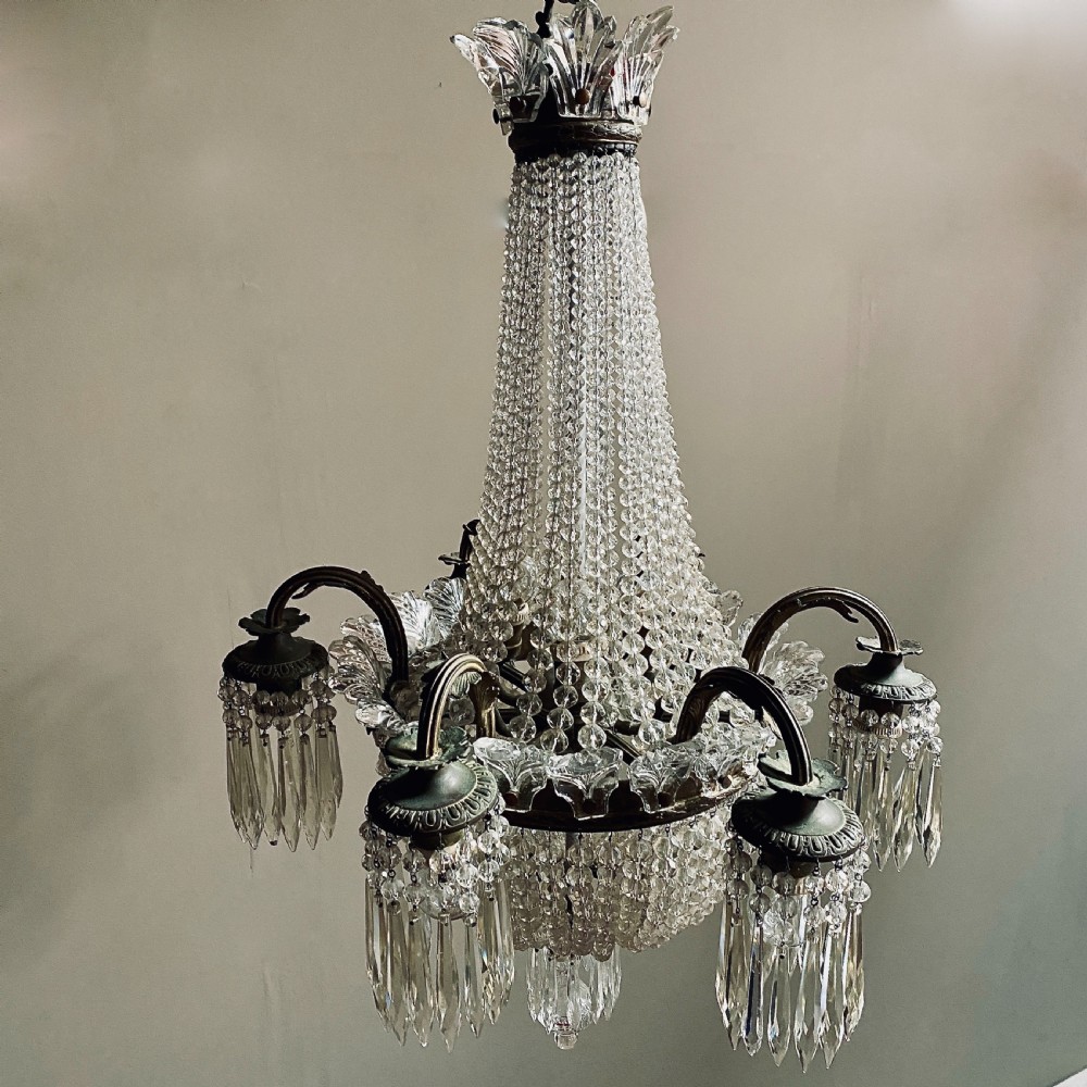 Crystal Six Branch Chandelier