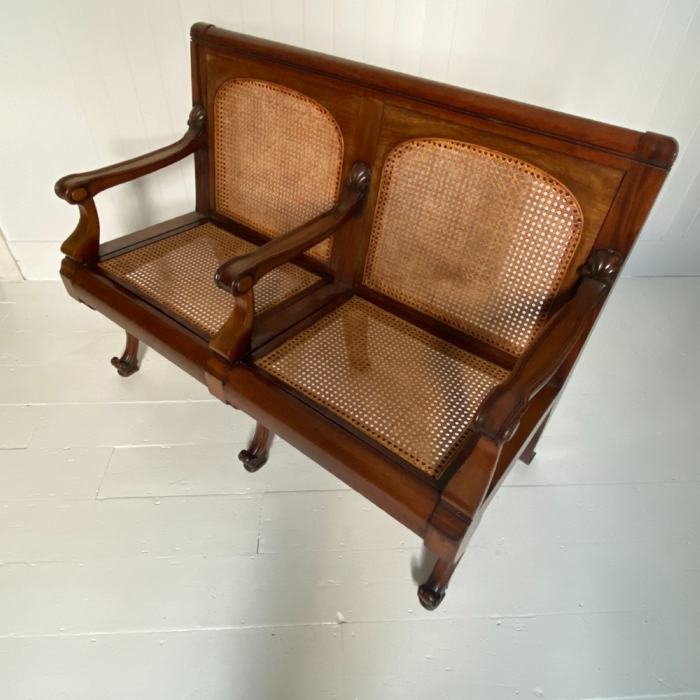 19th Century Colonial Mahogany and Cane Hall Seat View VII
