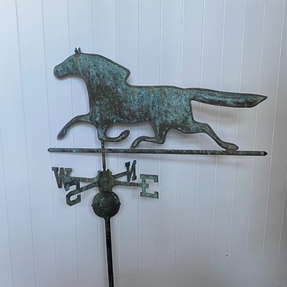 Vintage Copper and Brass Horse Weathervane View II
