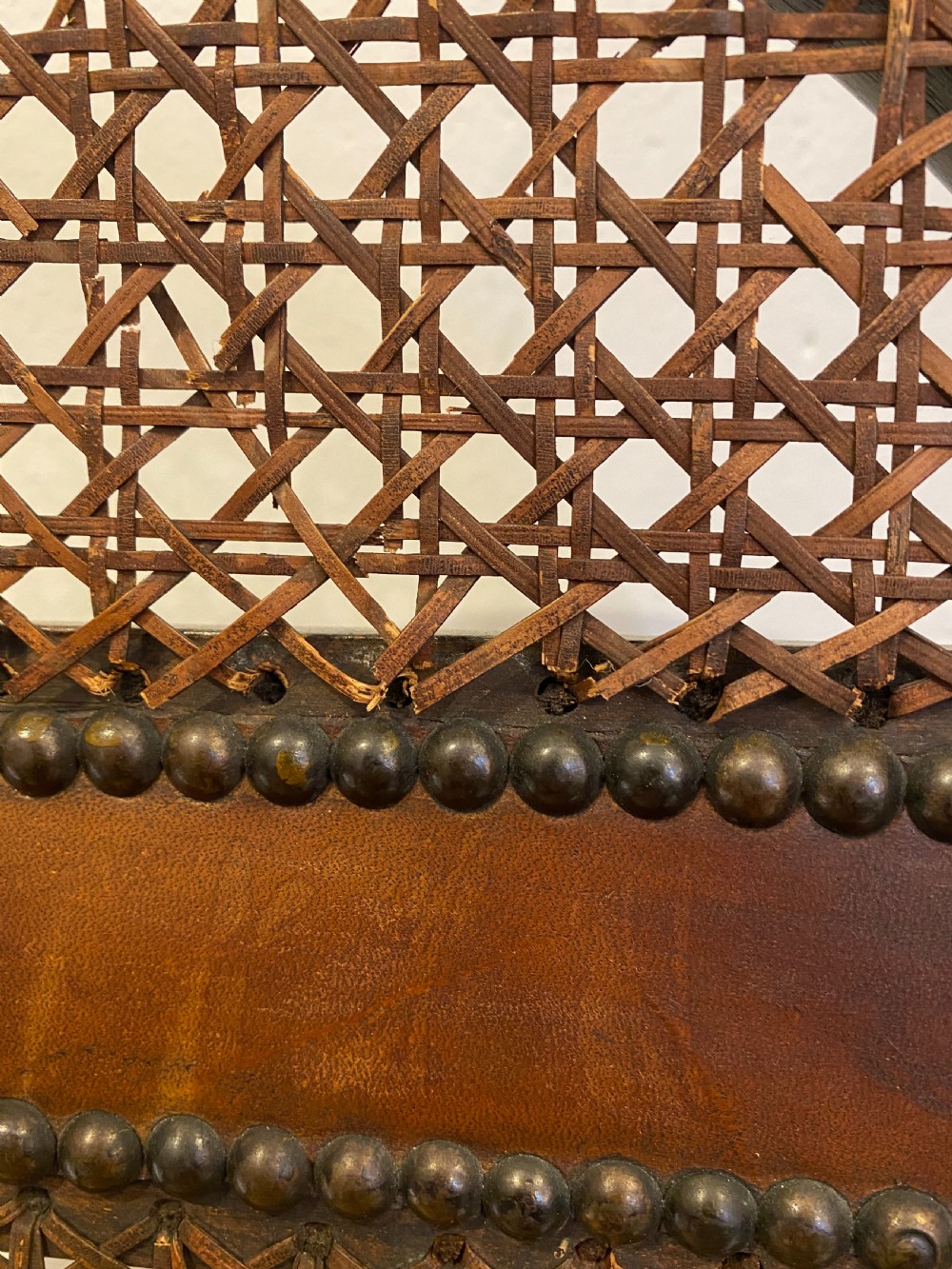 An Early C20th Cane & Leather Windsor Chair  View VIII