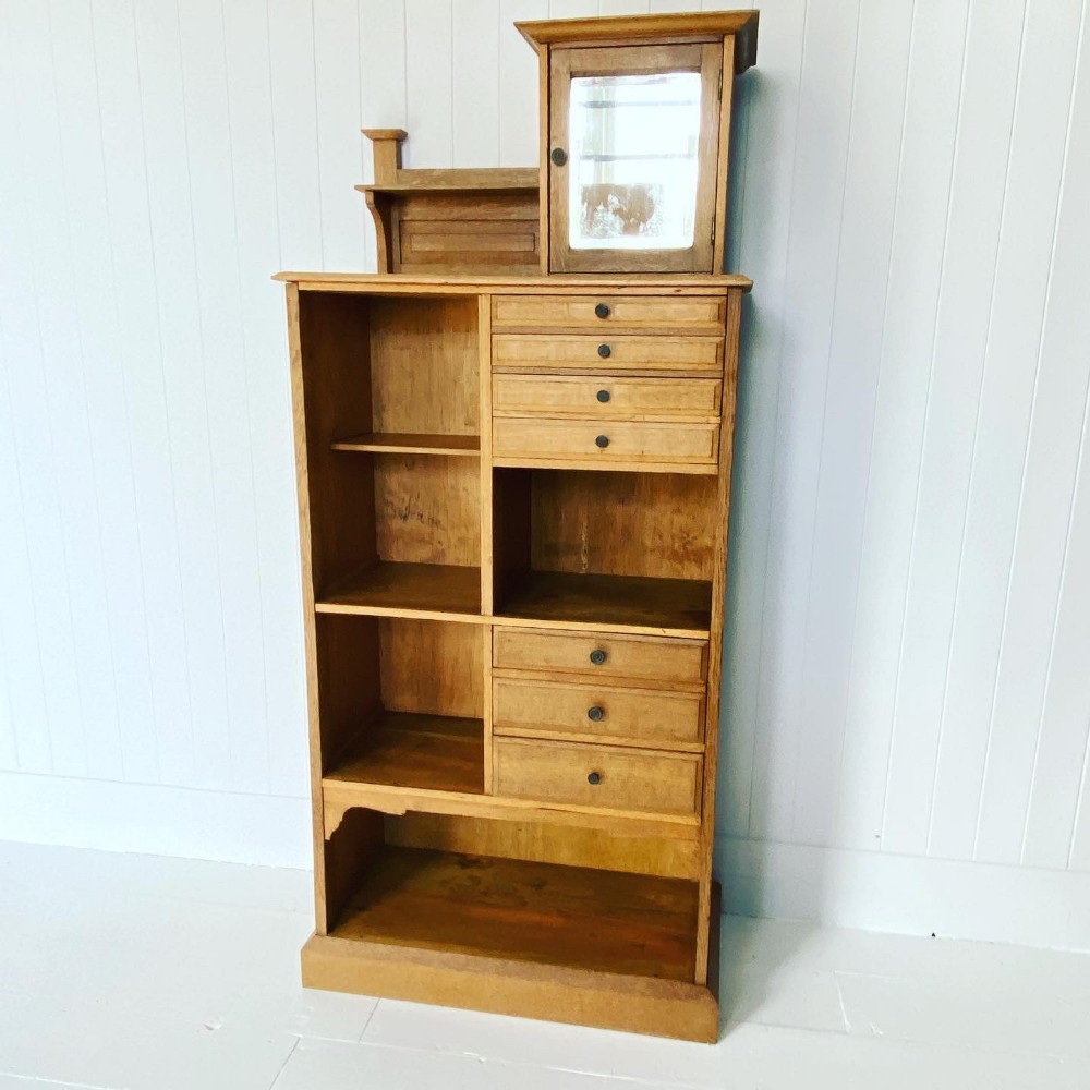 A Vintage Oak Opticians Cabinet