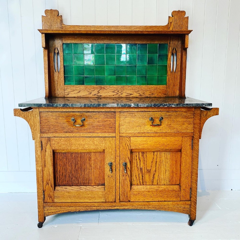 Maple & Co Oak Arts & Crafts Washstand