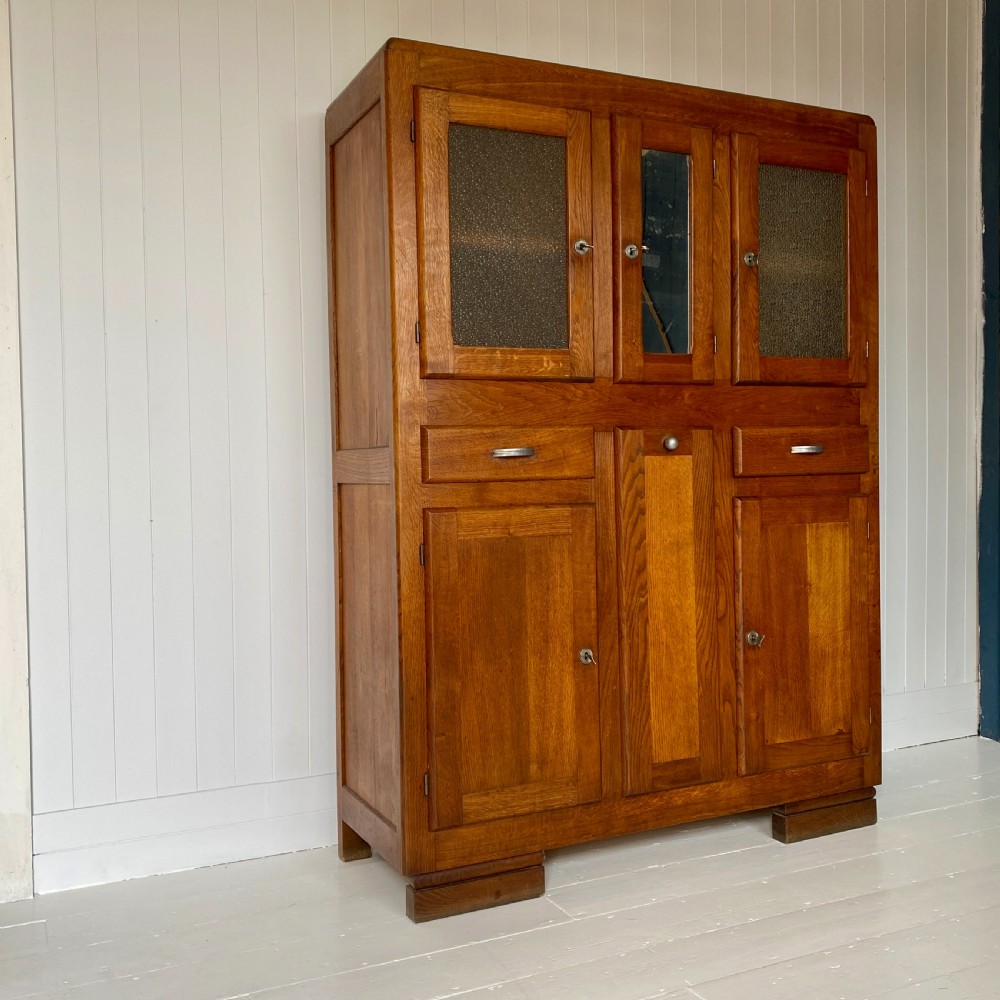 A 1930s French Oak Kitchen Cabinet or Dresser