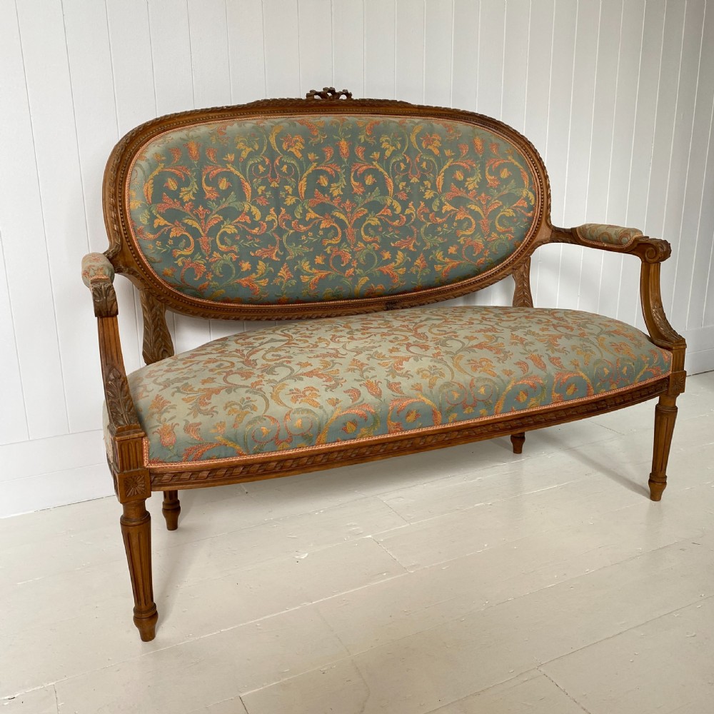 Antique French Carved Frame Salon Sofa View II