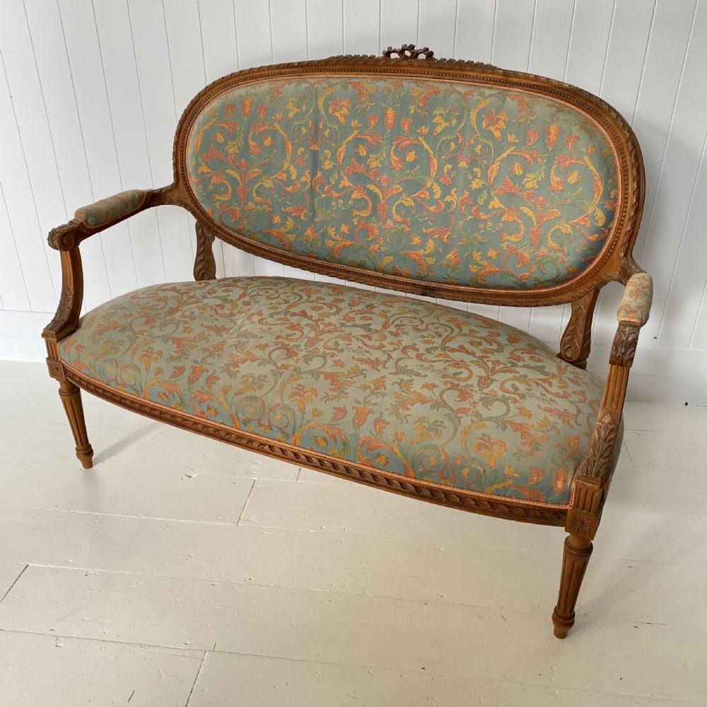 Antique French Carved Frame Salon Sofa View VI