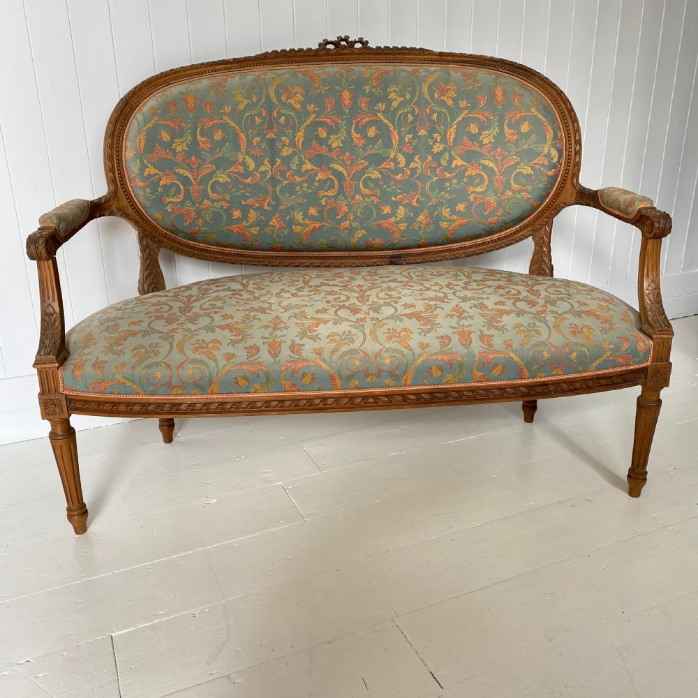 Antique French Carved Frame Salon Sofa View VII