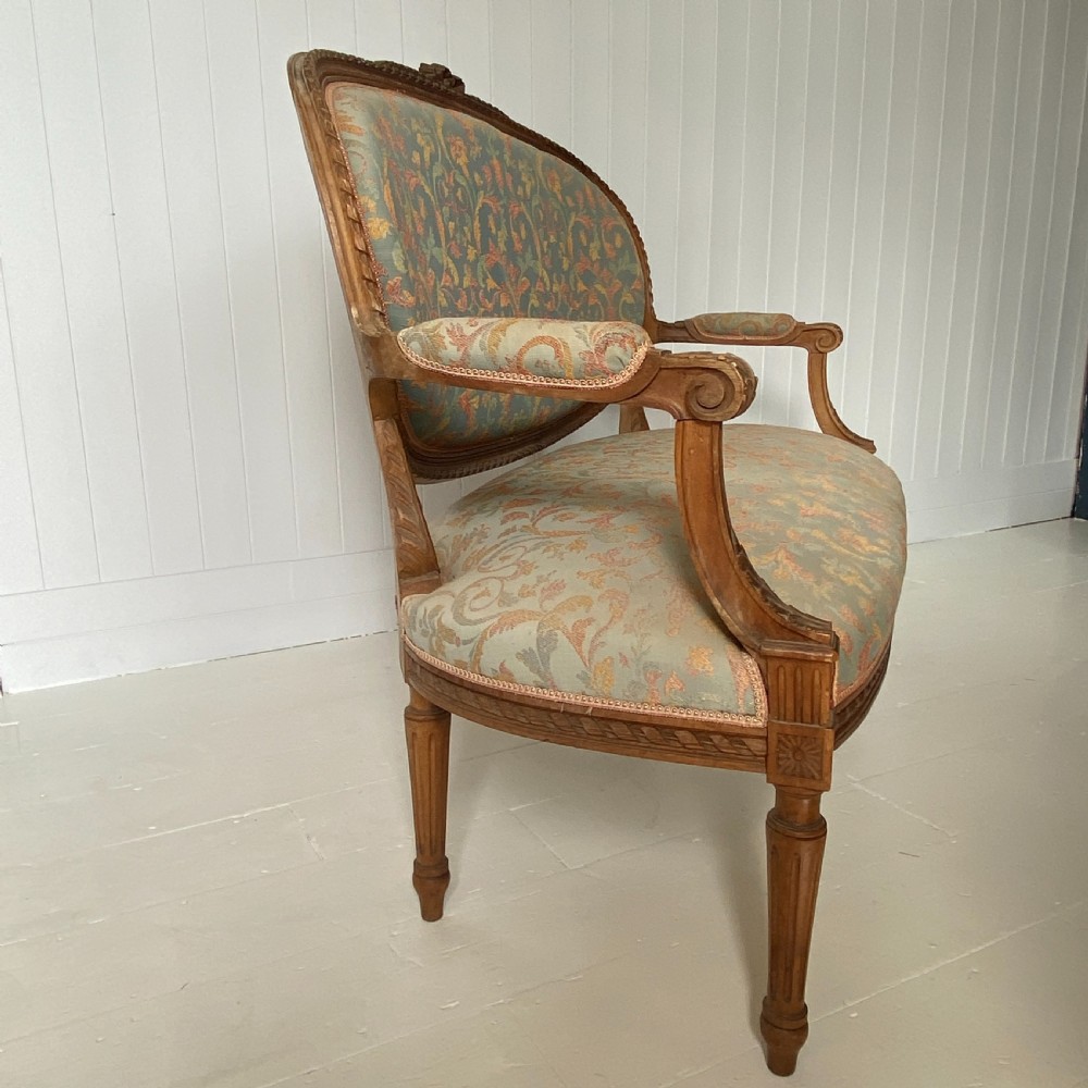 Antique French Carved Frame Salon Sofa View VIII