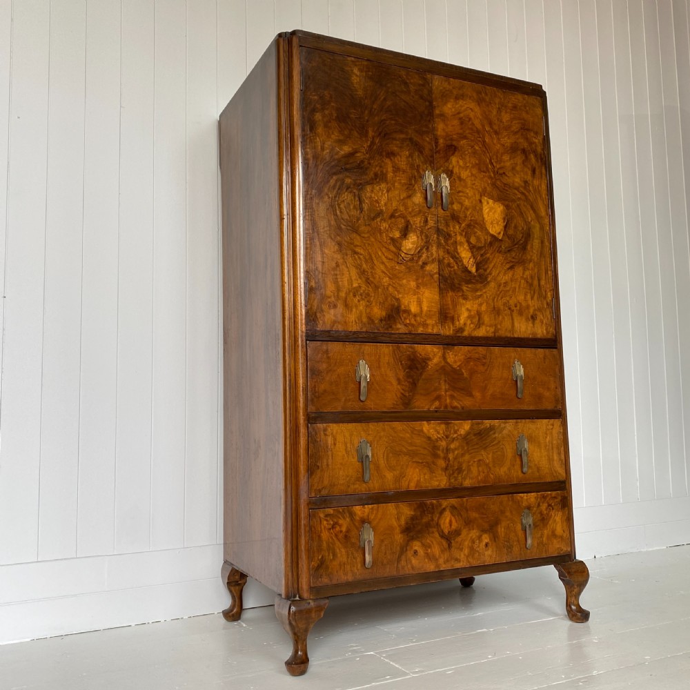 Art Deco Figured Walnut Compactum Linen Press View III