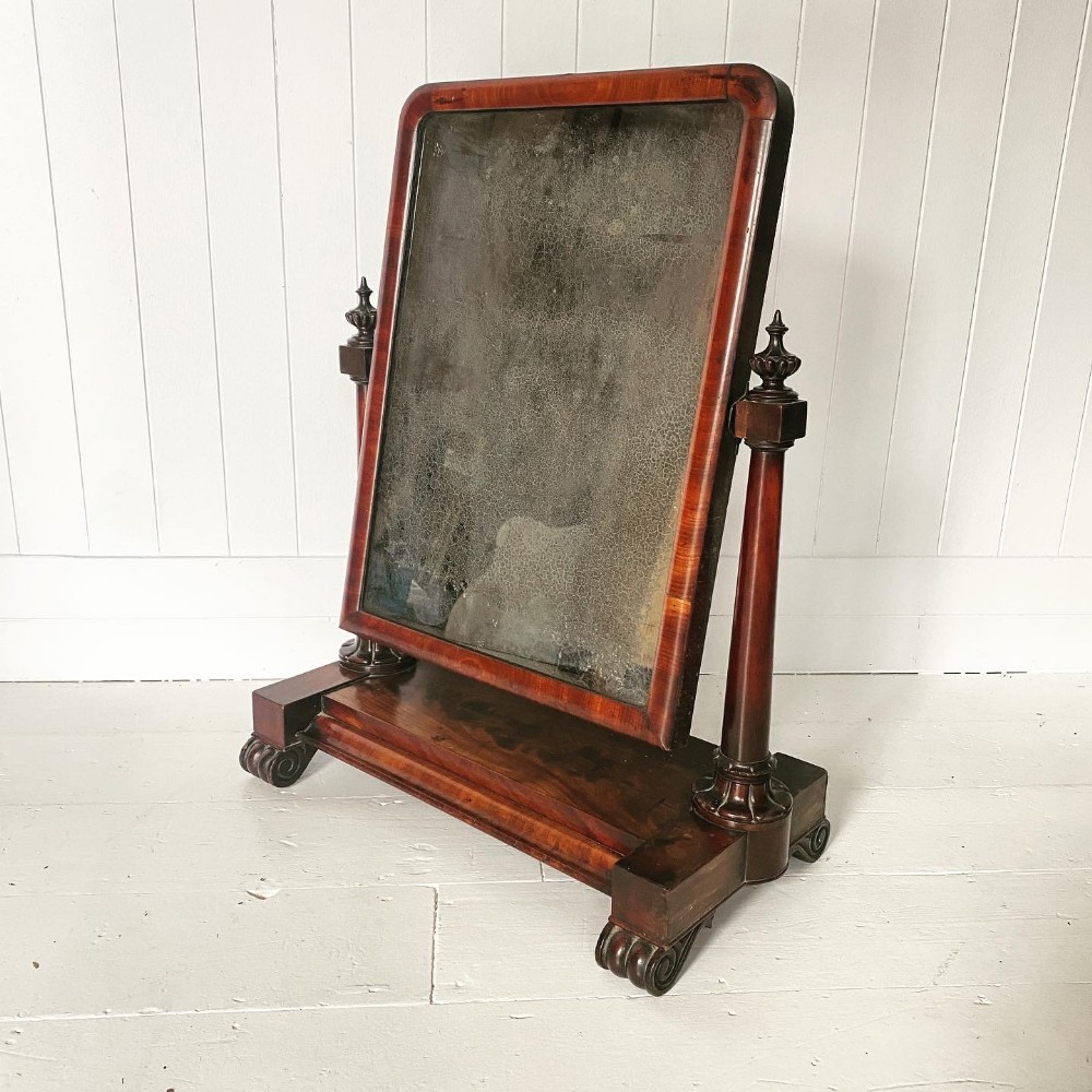 A Large Mid 19th Century Mahogany Toilet Mirror
