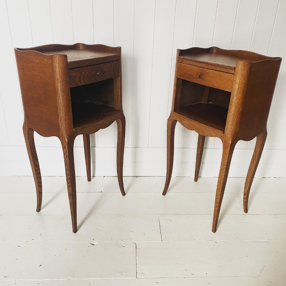 Pair of French Oak Bedside Tables