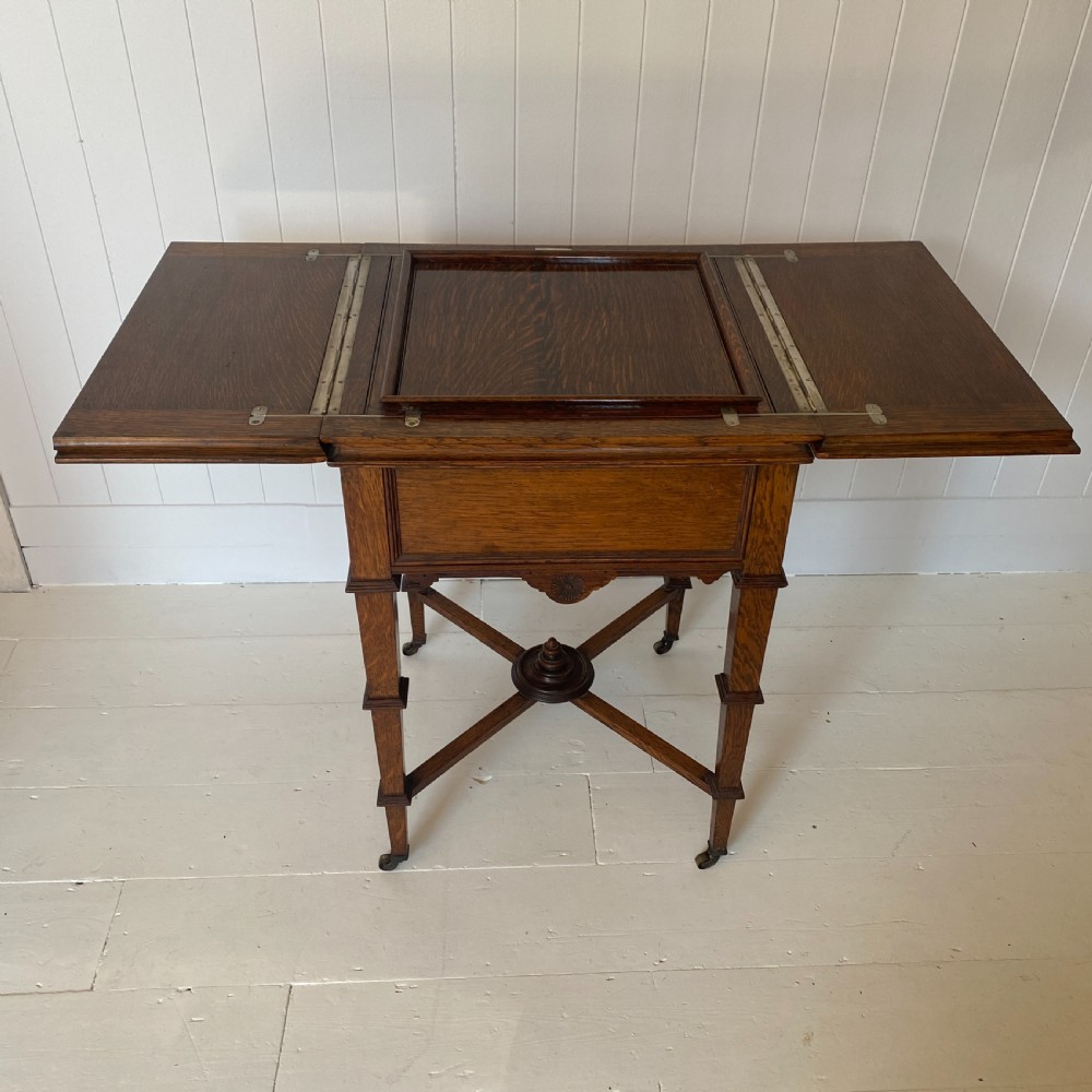 Late Victorian Patented Oak Games Table View III