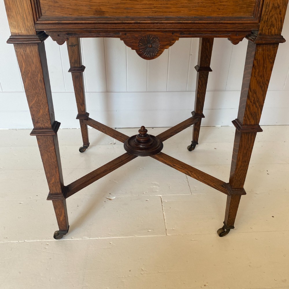 Late Victorian Patented Oak Games Table View IV