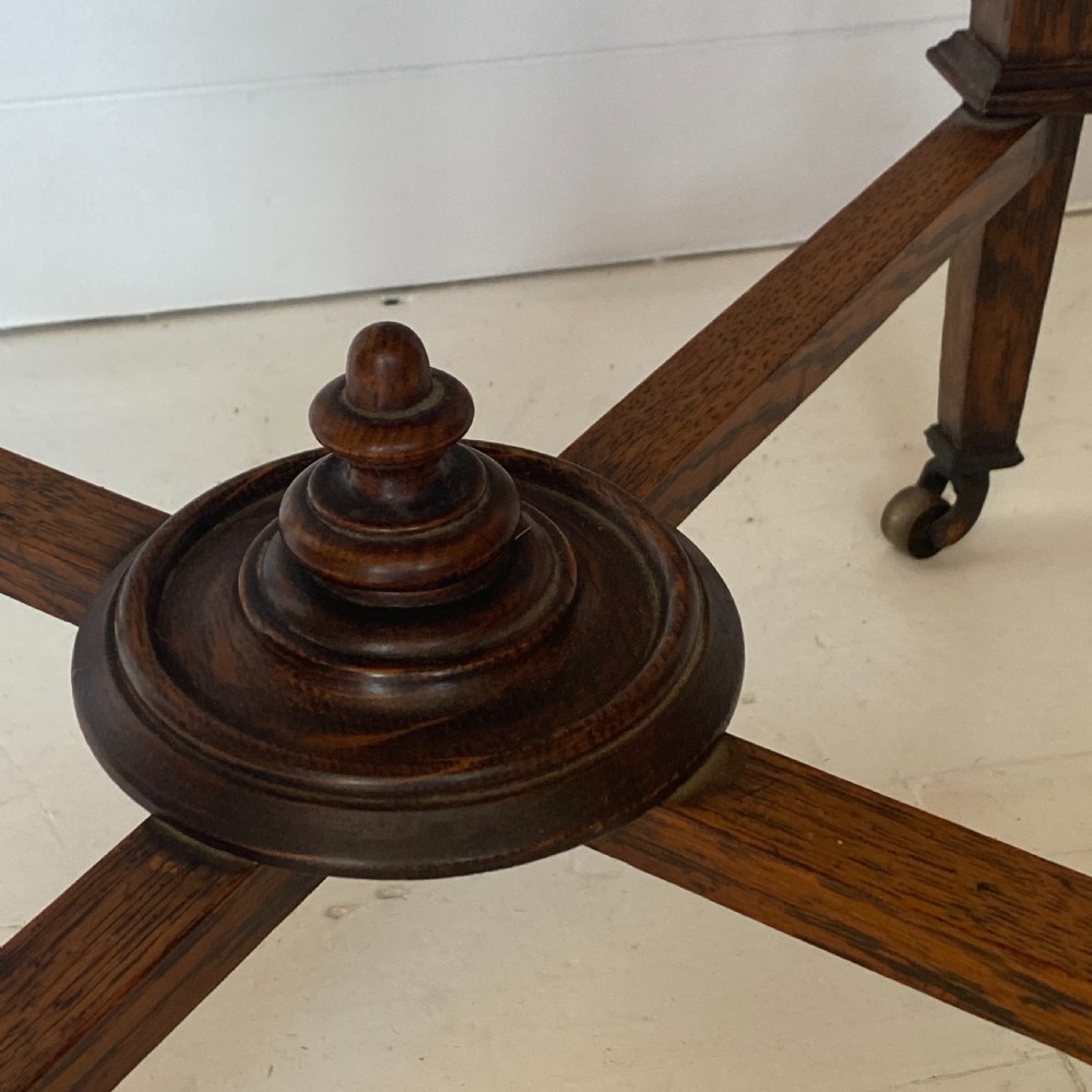 Late Victorian Patented Oak Games Table View V