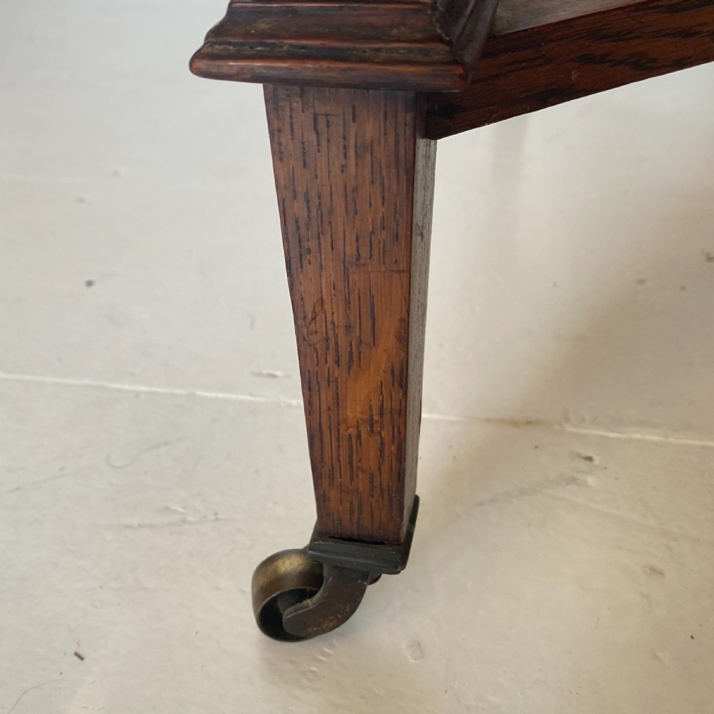 Late Victorian Patented Oak Games Table View VII