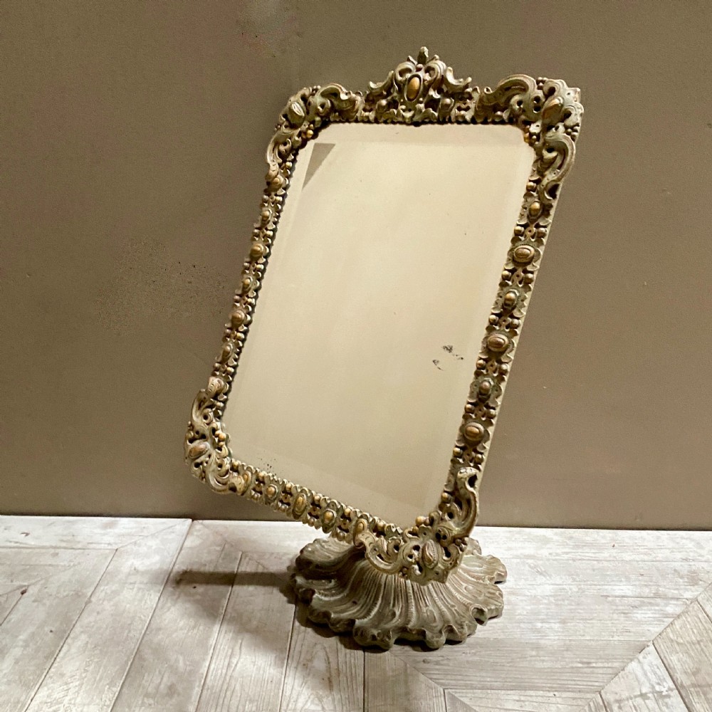 A Rare C19th Papier Mache Mirror Mirror on Stand by Charles Frederic Bielefeld