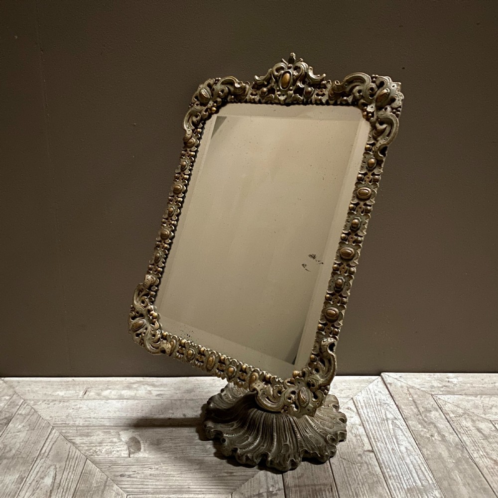 A Rare C19th Papier Mache Mirror Mirror on Stand by Charles Frederic Bielefeld View II
