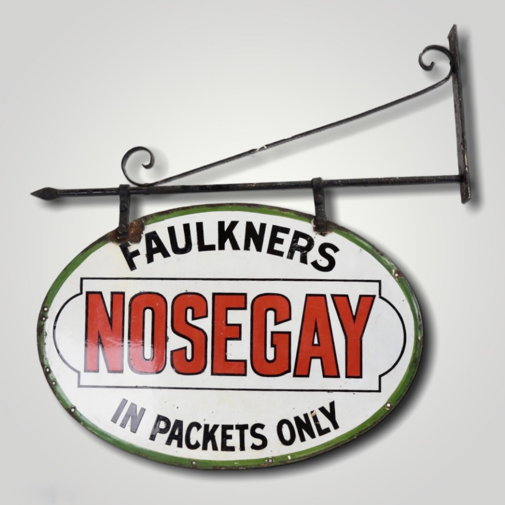 Double Sided Enamel Nosegay Tobacco Sign 
