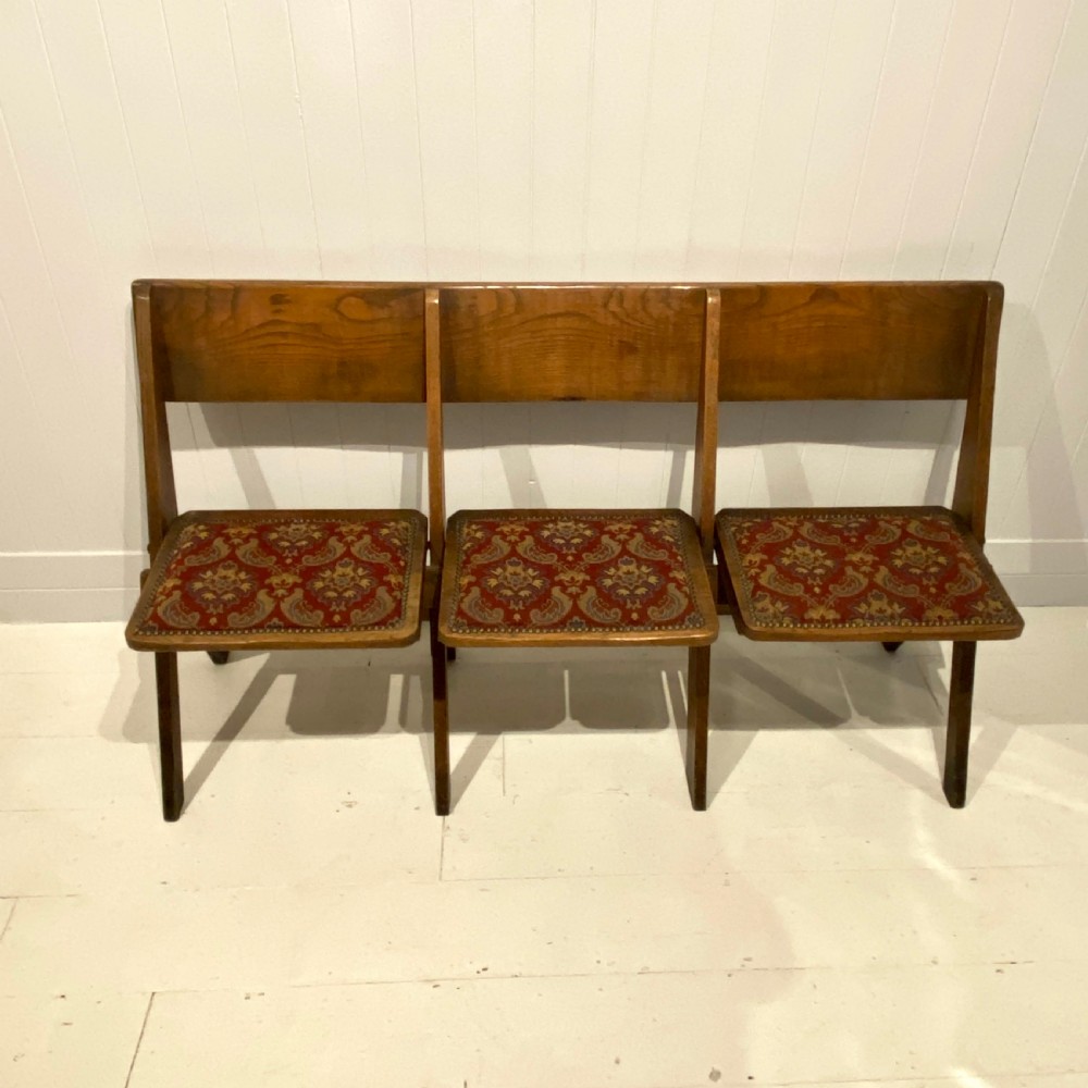 Folding Antique Rise and Fall Three Seat Bench View II