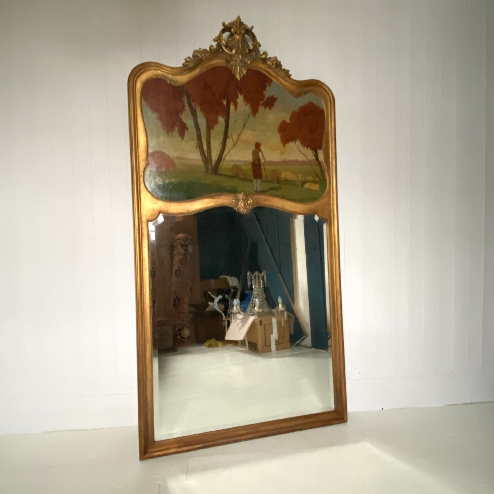 Large Trumeau Mirror With Landscape Painting  View II