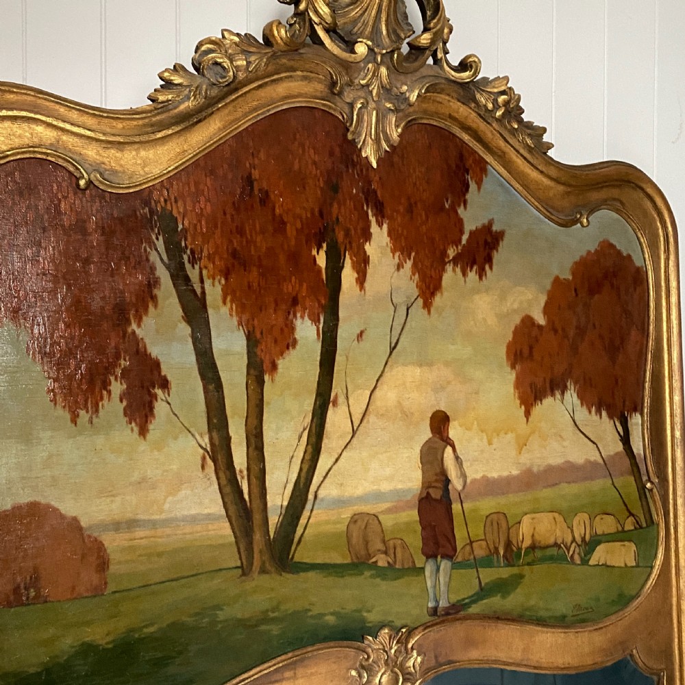 Large Trumeau Mirror With Landscape Painting  View III