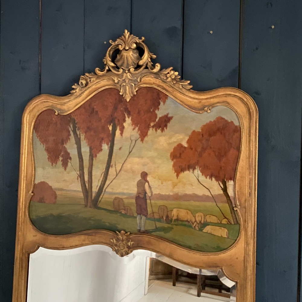 Large Trumeau Mirror With Landscape Painting  View V