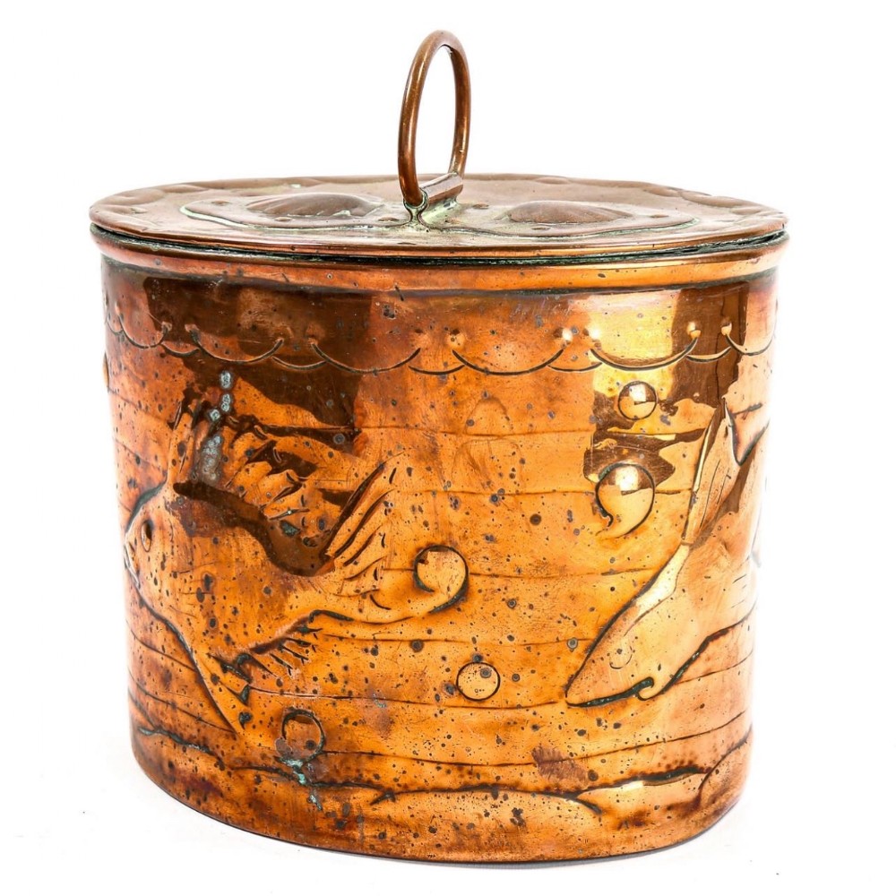 Newlyn Arts & Crafts Copper Lidded Box Tea Caddy