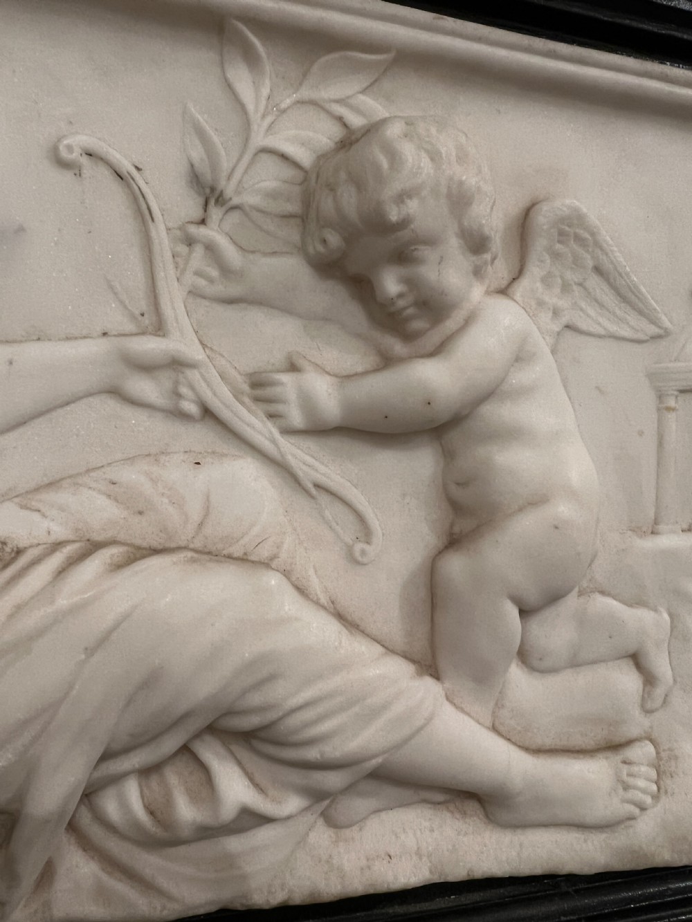 A 19th Century Relief Carved Framed Marble Plaque View II