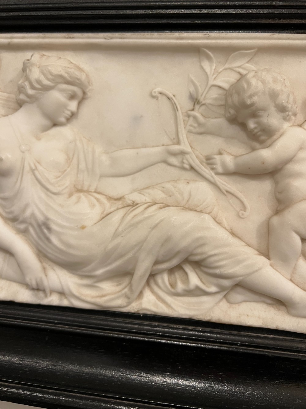 A 19th Century Relief Carved Framed Marble Plaque View III
